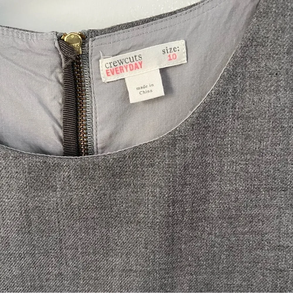 J. Crew Crewcuts Everyday Sleeveless Uniform Jumper Gray Dress Girls Size 10
